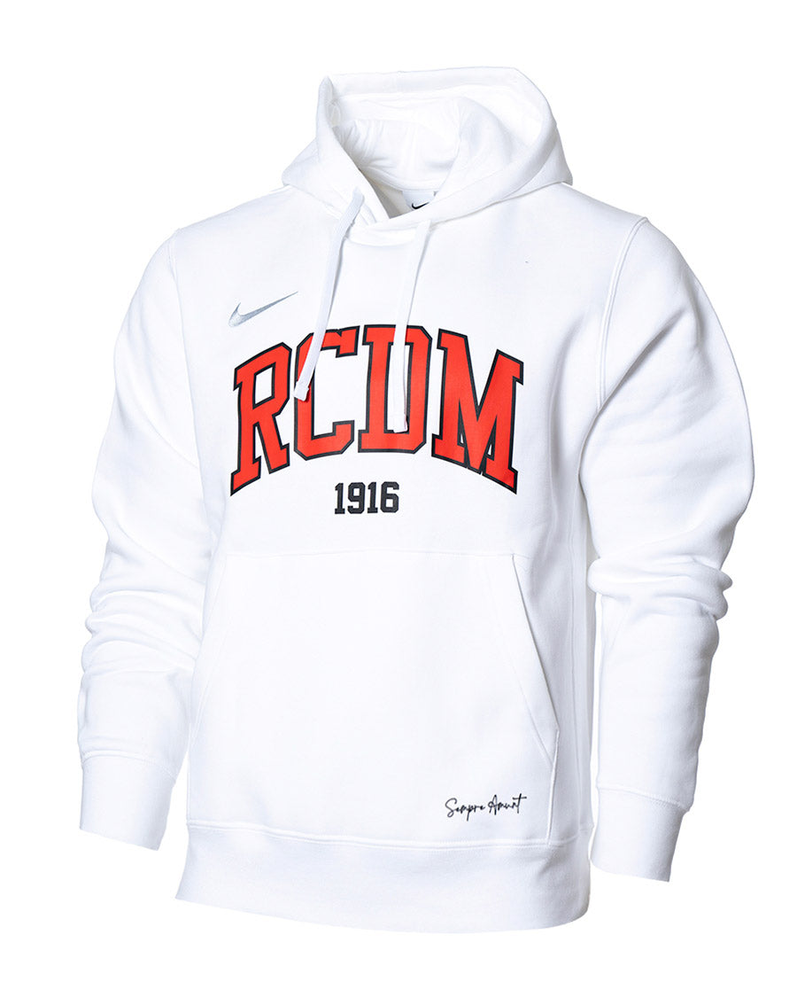 Dessuadora infantil amb caputxa RCD Mallorca Fanswear 2023-2024 de color blanc i gris