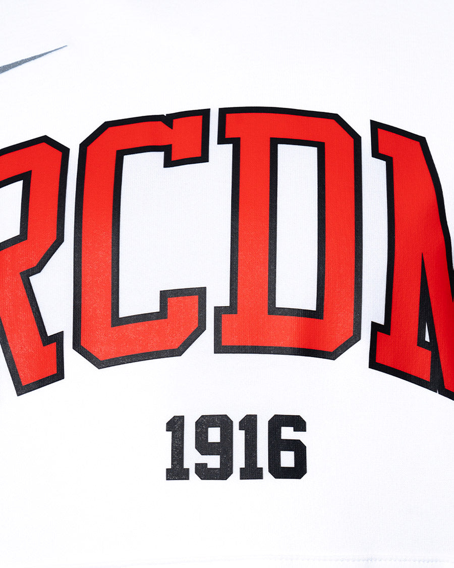 Dessuadora infantil amb caputxa RCD Mallorca Fanswear 2023-2024 de color blanc i gris