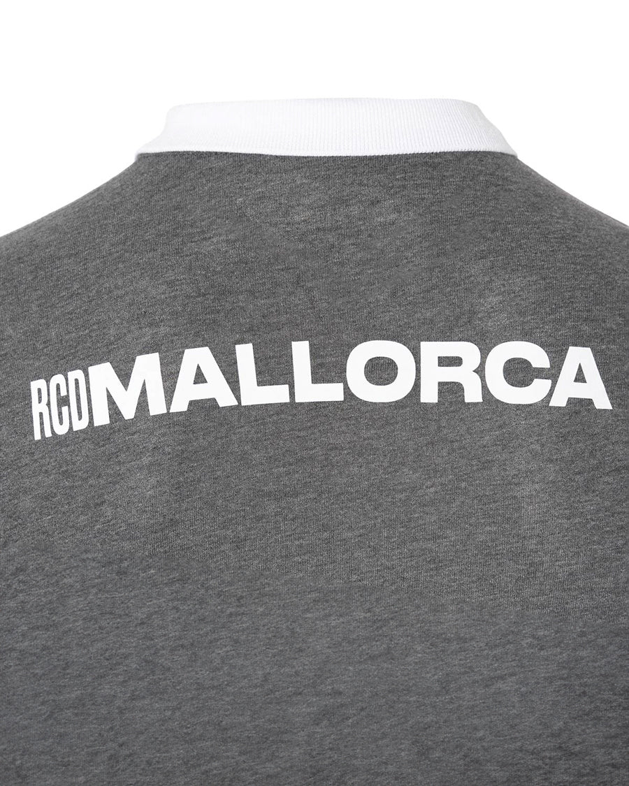 Polo RCD Mallorca Fanswear Charcoal Heather-White