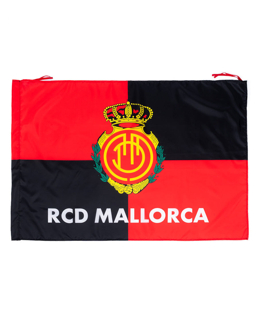 Bandera RCD Mallorca Escudo 100x70 Rojo-Negro