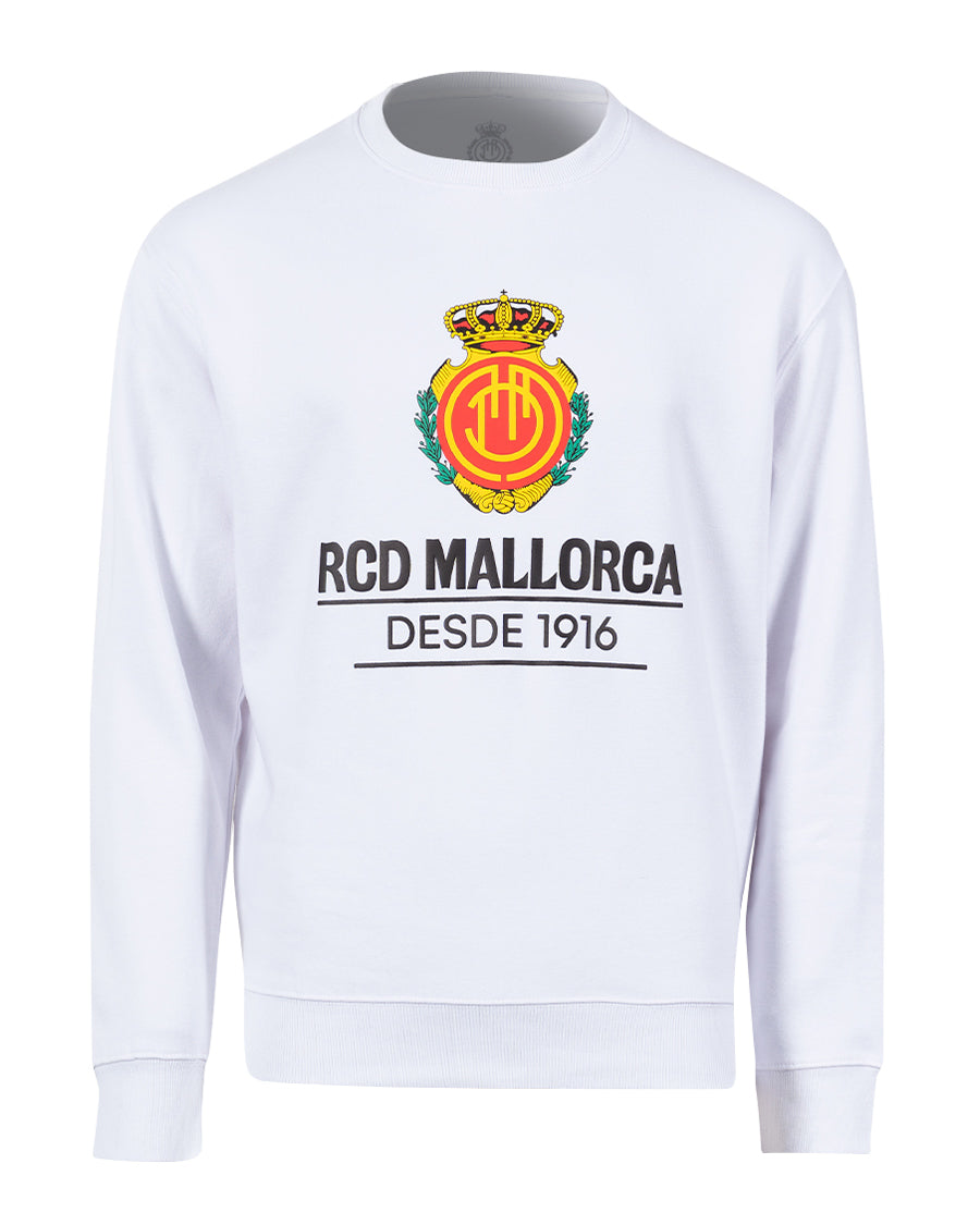 Sudadera Fanswear Escudo Crew Blanca Niño