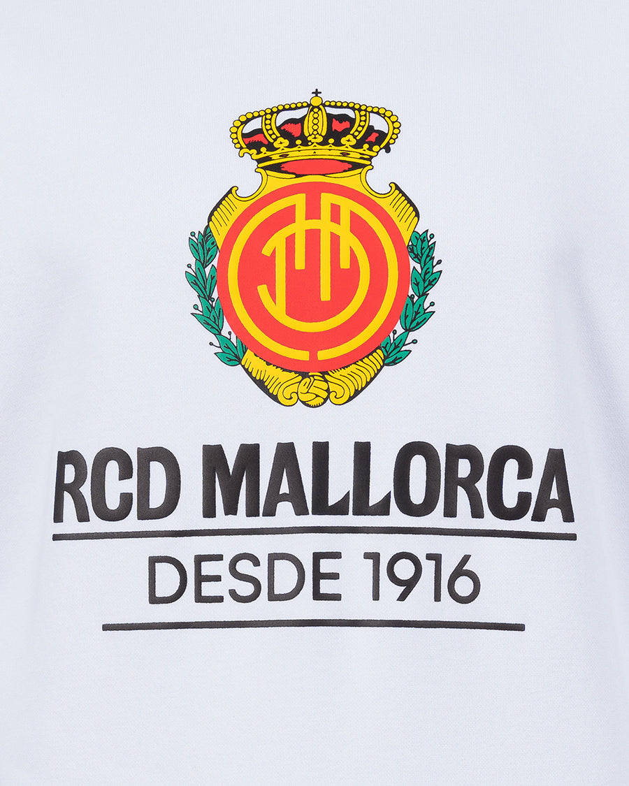 Sudadera Fanswear Escudo Crew Blanca