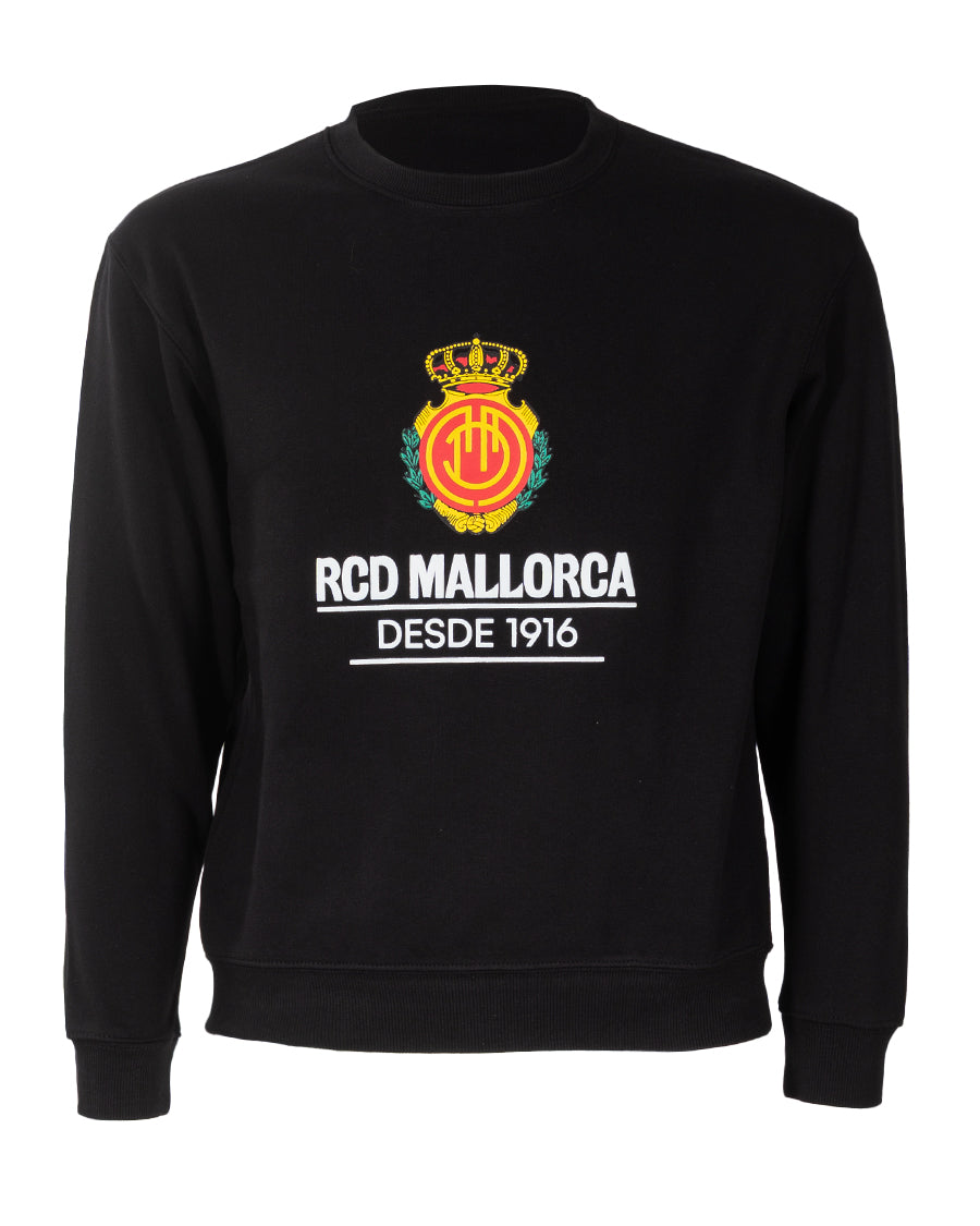 Sudadera Fanswear Escudo Crew Negra Niño