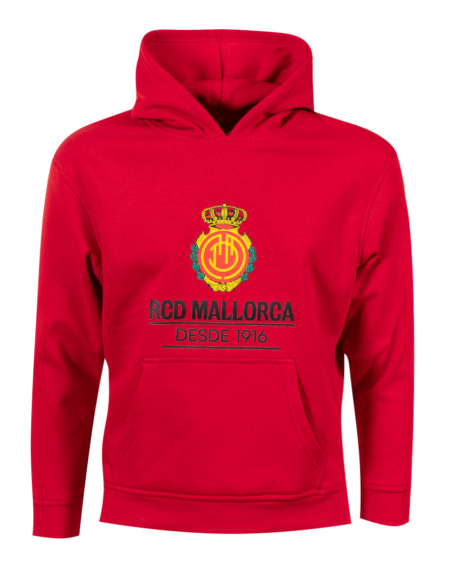 Sudadera con capucha Fanswear Escudo Roja Niño