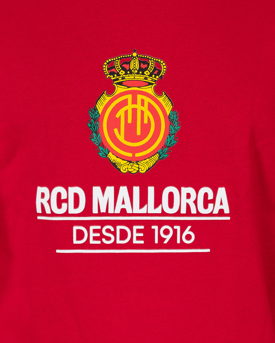 Sudadera Fanswear Escudo Crew Roja Niño