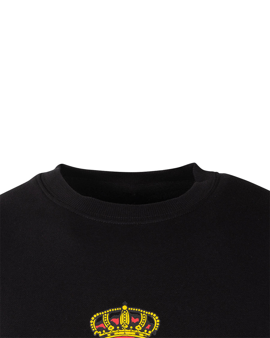 Sudadera Fanswear Escudo Crew Negra Niño
