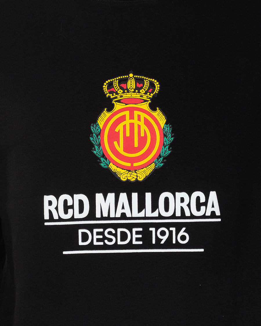 Sudadera Fanswear Escudo Crew Negra Niño