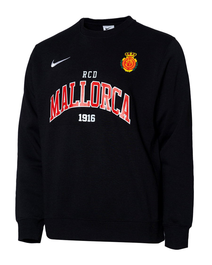 Sudadera RCD Mallorca Fanswear Crew "Club 1916" Negra