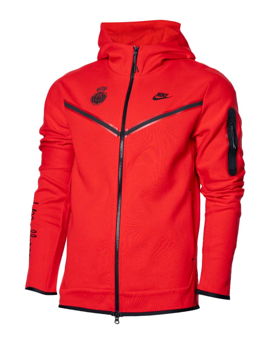 RCD Mallorca Fanswear Tech Fleece Jacke 2023-2024 University Red-Schwarz