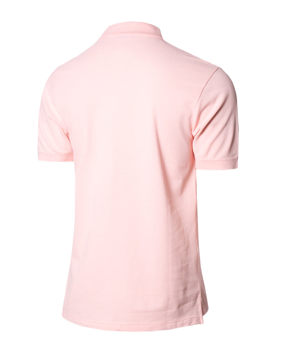 Polo RCD Mallorca Fanswear 2023-2024 de color rosa florida i blanc