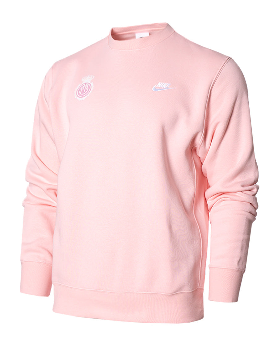 Kinder RCD Mallorca Fanswear Crew Pullover 2023-2024 Pink Bloom-Weiß