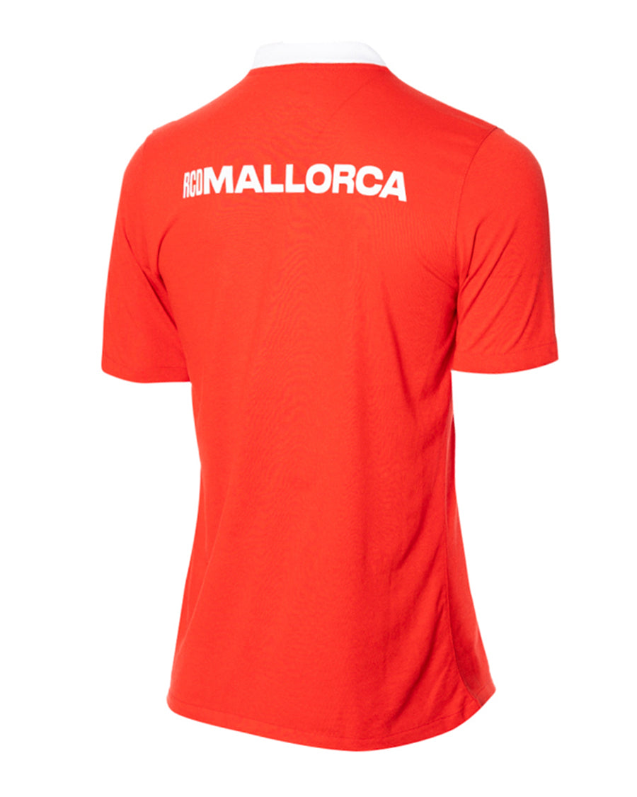 Polo infantil RCD Mallorca Fanswear 2023-2024 de color vermell University i blanc