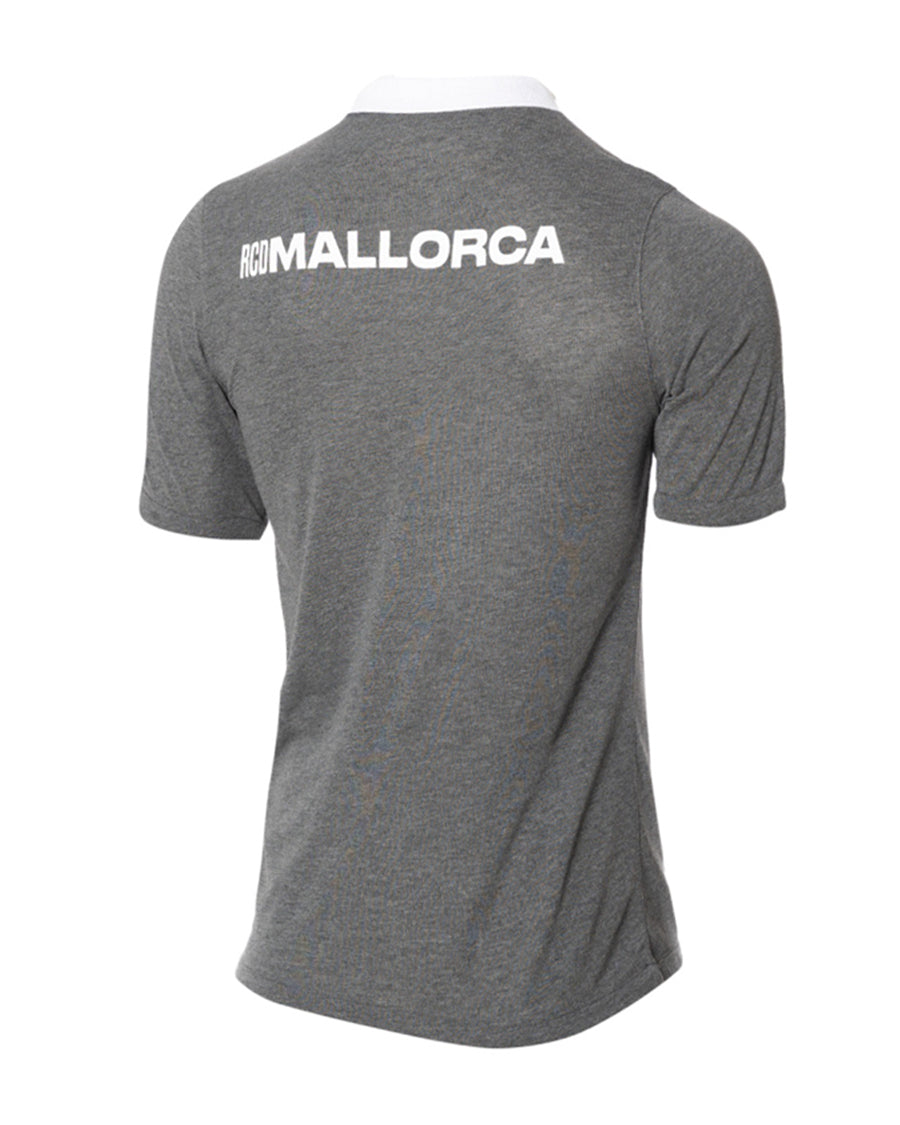 RCD Mallorca Fanswear Polo Shirt 2023-2024 Charcoal Heather-White