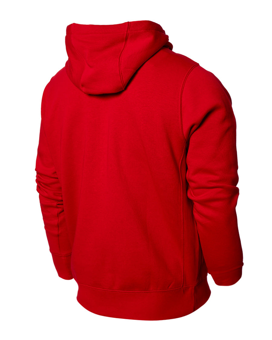 Dessuadora infantil amb caputxa RCD Mallorca Fanswear 2023-2024 de color vermell University i blanc