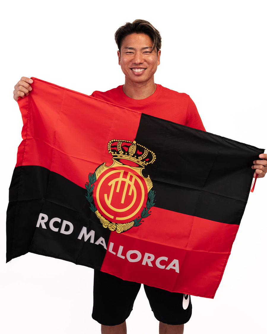 Bandera RCD Mallorca Escudo 130x90 Rojo-Negro