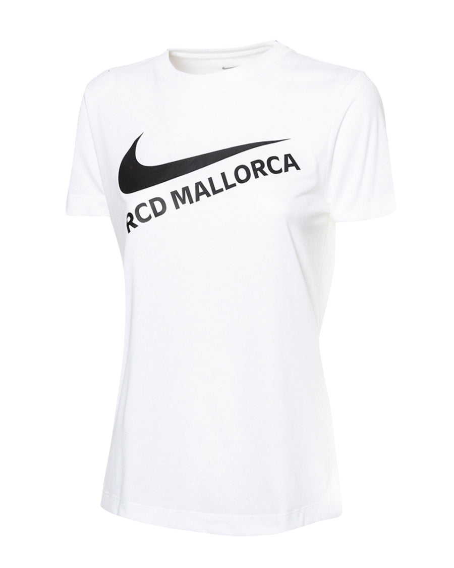 Samarreta de dona RCD Mallorca Fanswear Logo 2023-2024 de color blanc i negre