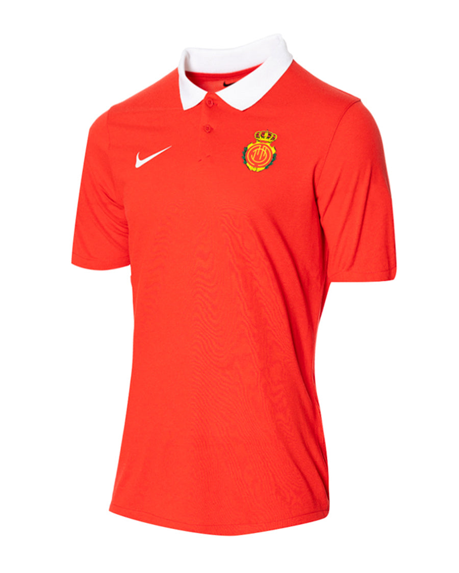 키즈 RCD 마요르카 팬즈웨어 폴로 셔츠 2023-2024 유니버시티 레드-화이트
