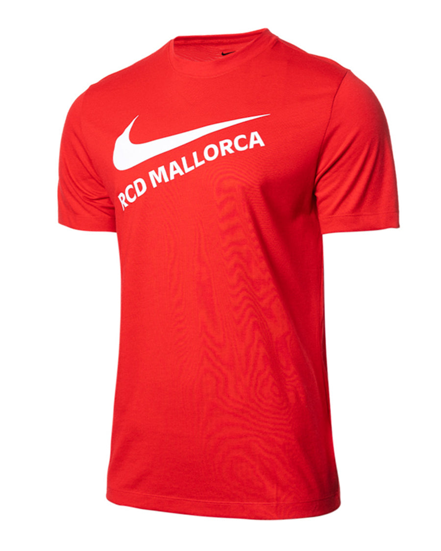 Samarreta infantil RCD Mallorca Fanswear Logo 2023-2024 de color vermell University i blanc